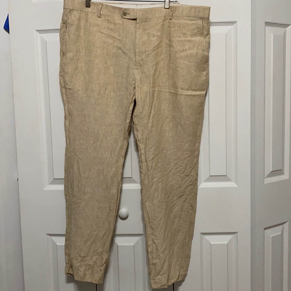 Men's tan linen pants size 42